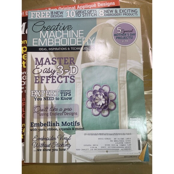 5 Bulk Creative Machine Embroidery Magazine Lot Of 5 Inspirations & Techniques - Picture 5 of 6